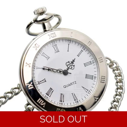 Quartz - Roman - Open Front - Silver Pocket Watch